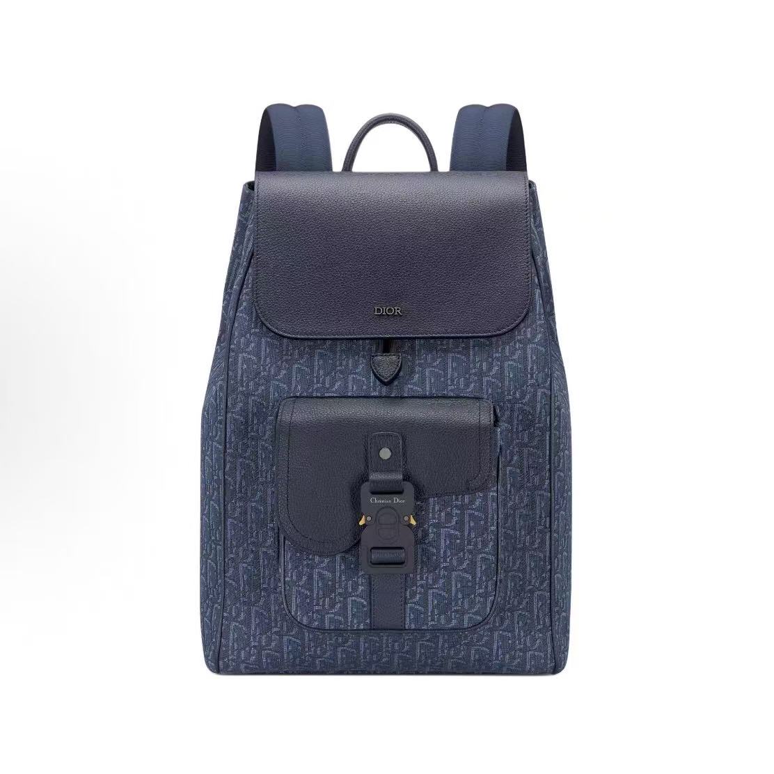디올 1ADBA200YKS-H53E 남성 새들 플랩 백팩 네이비