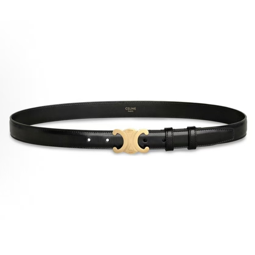 셀린느 트리옴프 블랙 레더 벨트 여성 패션 액세서리