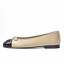 샤넬 베이지 블랙 캡토 플랫슈즈 발레리나 여성
