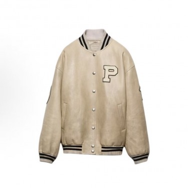 프라다 레더 파일럿 자켓  아이보리 (X공장)