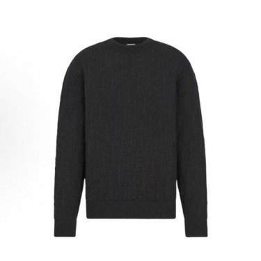 디올 오블리크 패턴 라운드 니트 블랙    (X공장)