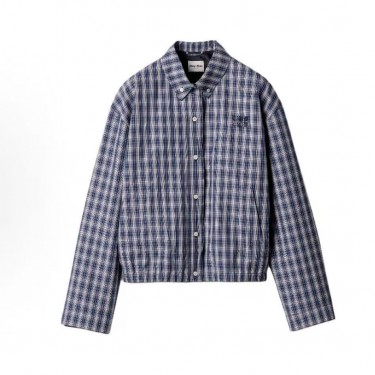 미우미우 패치 자수 체크 버튼 자켓  (X공장)