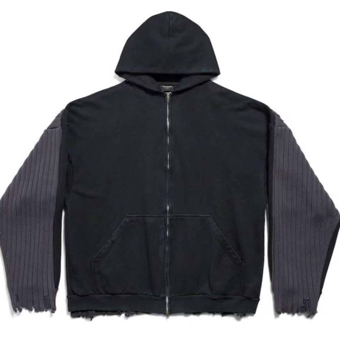 발렌시아가 링 디테일 후드 니트 집업