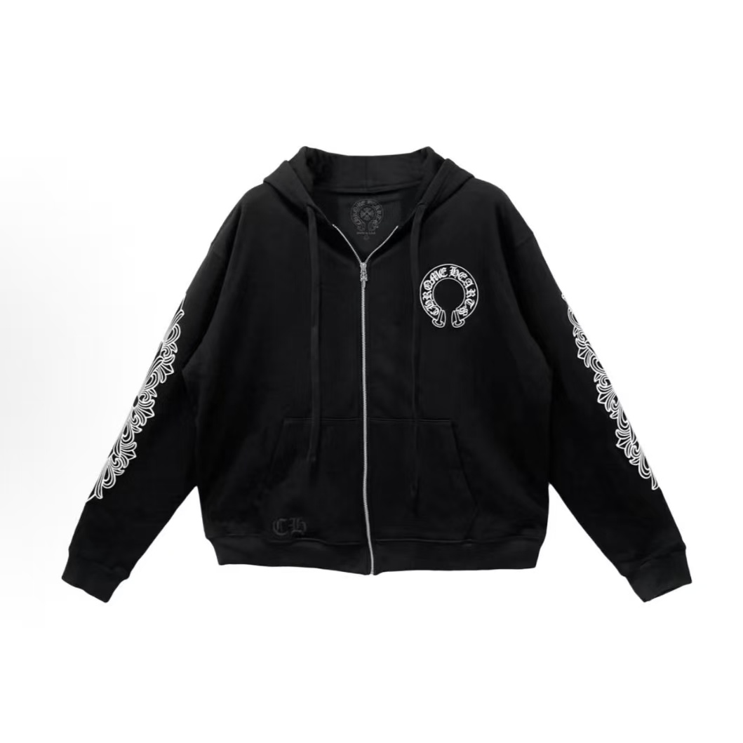 크롬하츠 25 신상 말굽 키린 지퍼 자켓 블랙