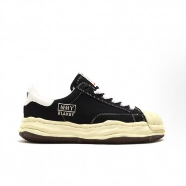 메종 미하라 야스히로 Blakey 로고 컴포트 레이스업 스니커즈 블랙