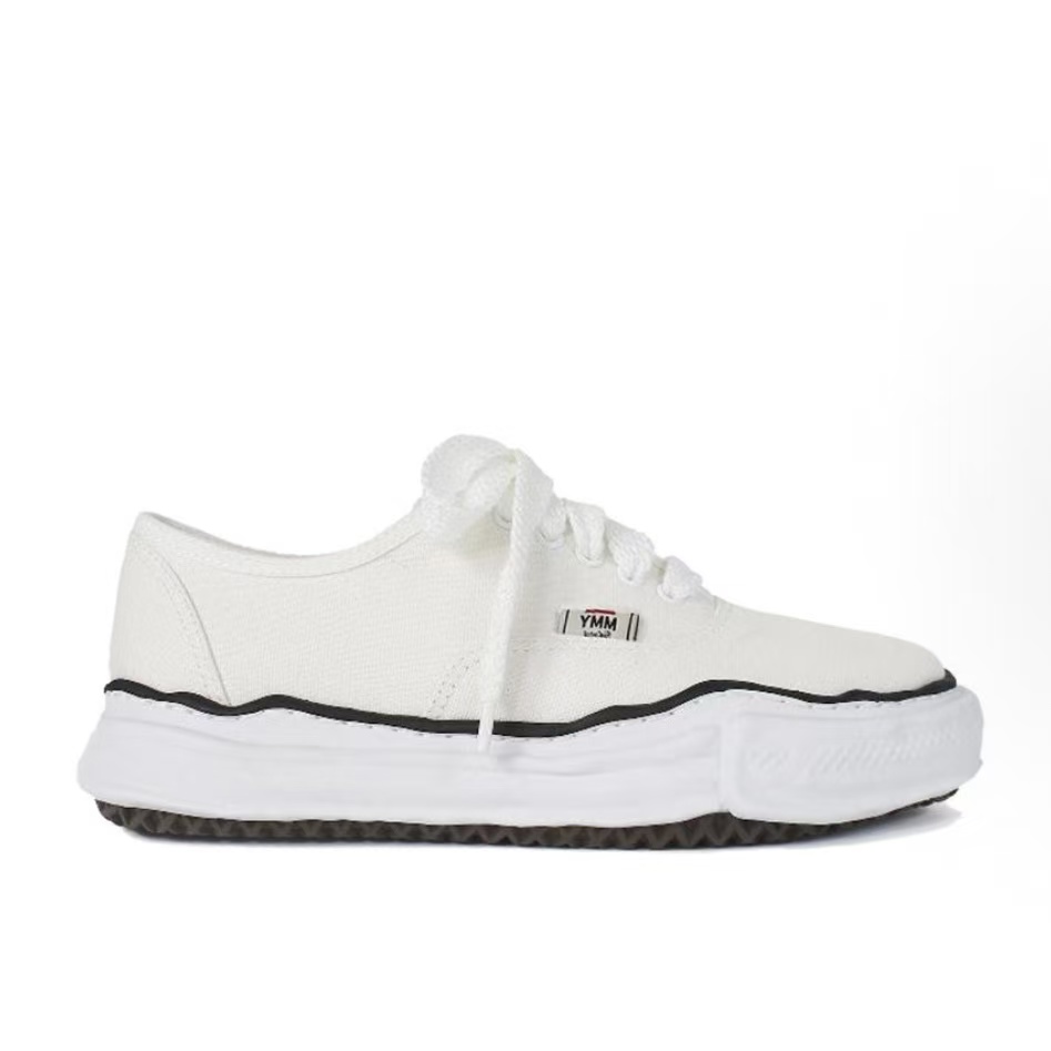 메종 미하라 야스히로 Blakey 로고 레이스업 스니커즈 화이트 남녀공용