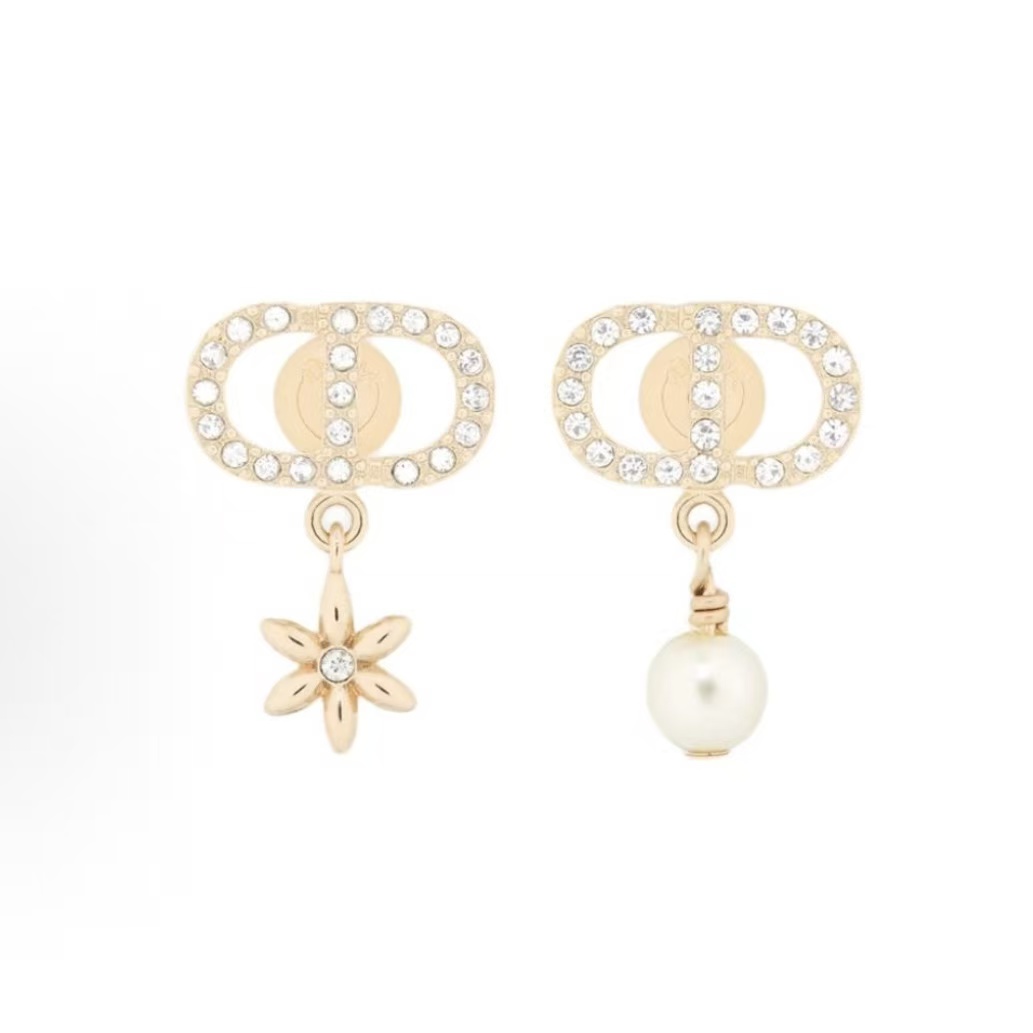 디올 CD 로고 메탈 이어링 여성 연골드