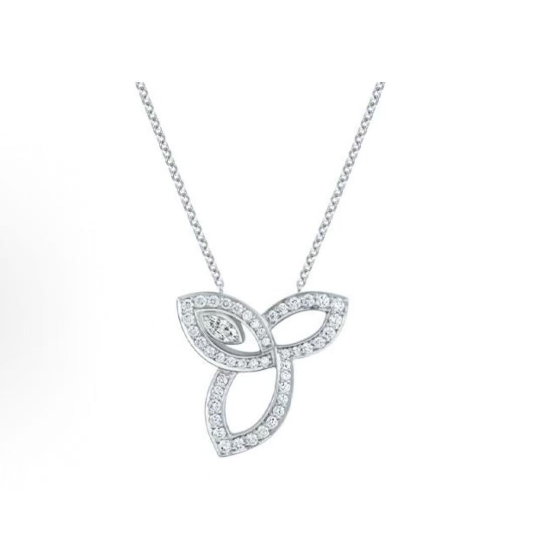 해리 윈스턴 우아한 펜던트 네크리스 여성 화이트 골드