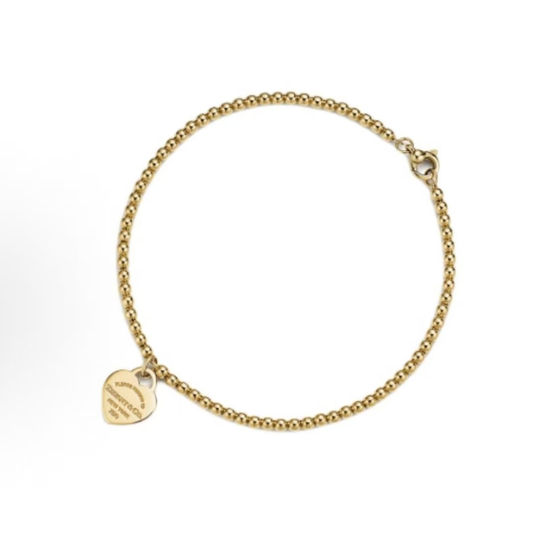 티파니 앤 코 심플 하트 펜던트  골드 브레이슬릿 여성 골드