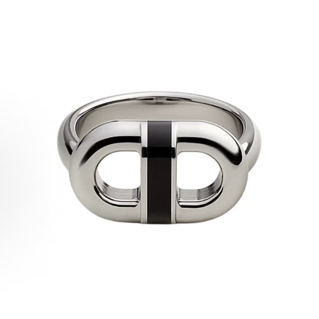 에르메스 체인 링크 스테인리스 스틸 링 남녀공용 커플링 실버