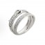 에르메스 풀 다이아몬드 더블 링 화이트골드 여성용 실버