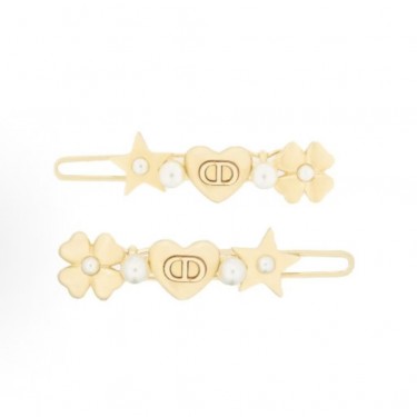 디올 정교한 디자인 골드 메탈 헤어핀 여성용 골드
