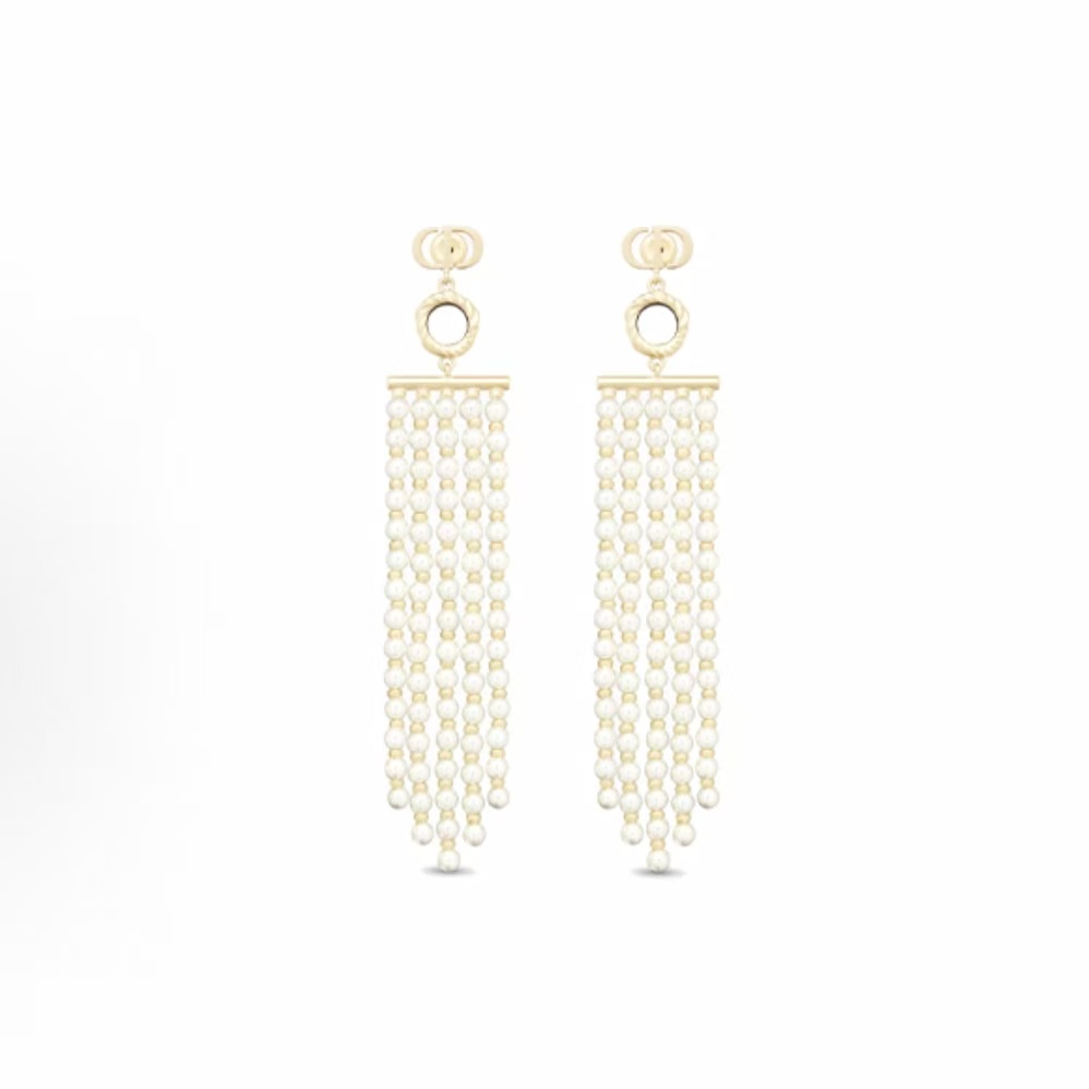 디올 라 파리지엔느 CD 로고 레진 이어링 여성용 골드