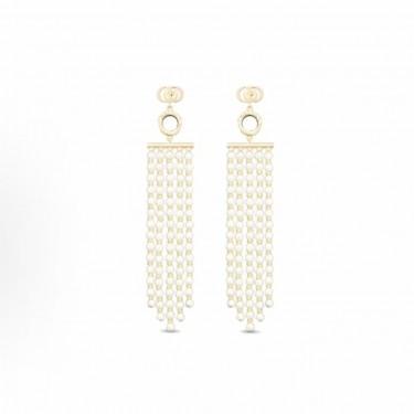 디올 라 파리지엔느 CD 로고 레진 이어링 여성용 골드