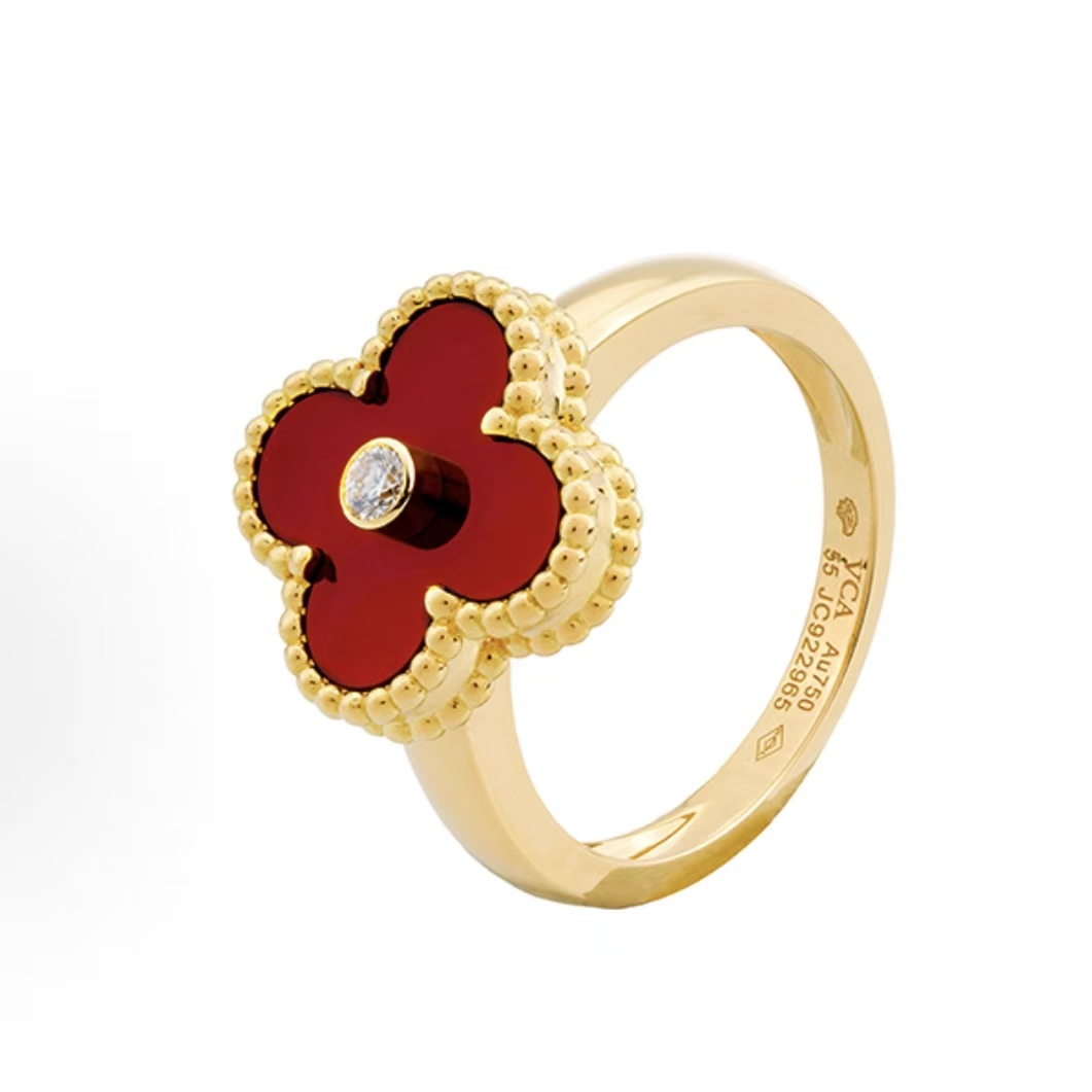 반클리프 아펠 빈티지 알함브라 말라카이트 반지 여성용