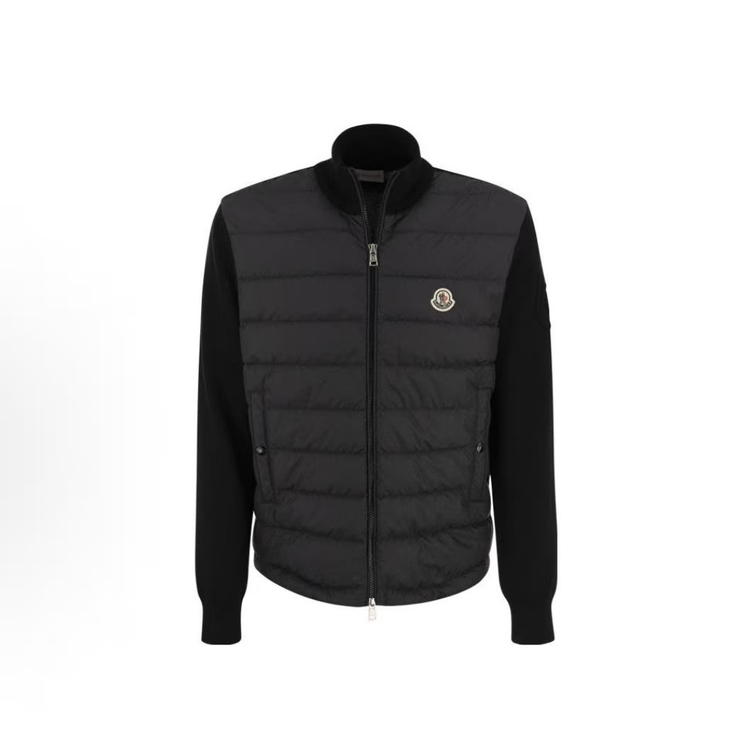 몽클레르 FW22 스키 시즌 로고 패치 퀼팅 숏 다운 재킷 남성용 블랙 (탑몽X)