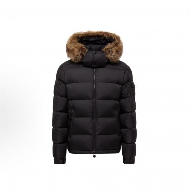 몽클레르 남성 Mayaf 시리즈 솔리드 컬러 후드 지퍼 숏 구스다운 재킷 블랙 (탑몽X)