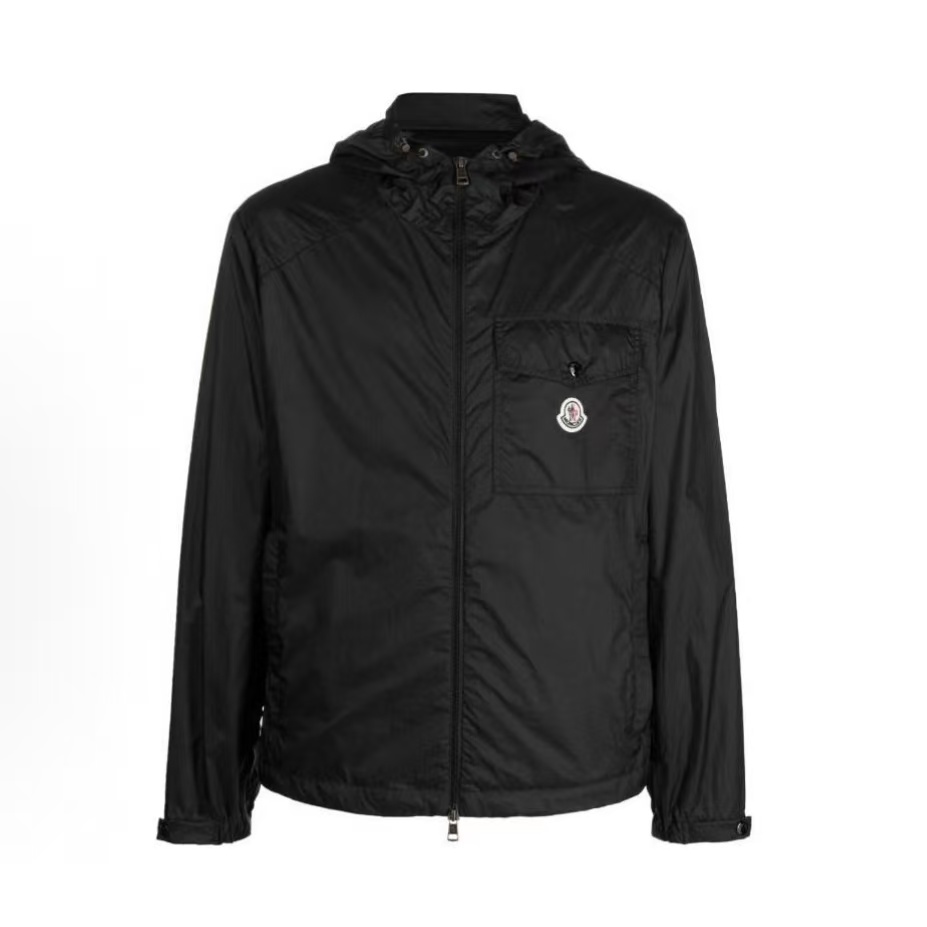 몽클레르 SS23 사마카르 로고 패치 후드 집업 자켓 남성용 블랙 (탑몽X)