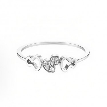 큐일린 Wulu  화이트 골드 오픈워크 파베 링 여성용