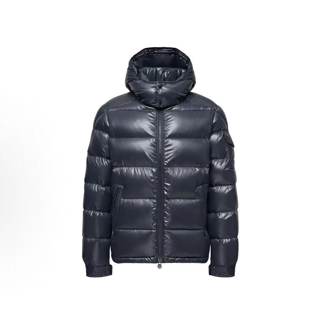 몽클레르 시리즈 울 긴팔 심플 숏 다운 재킷 남성용 네이비
