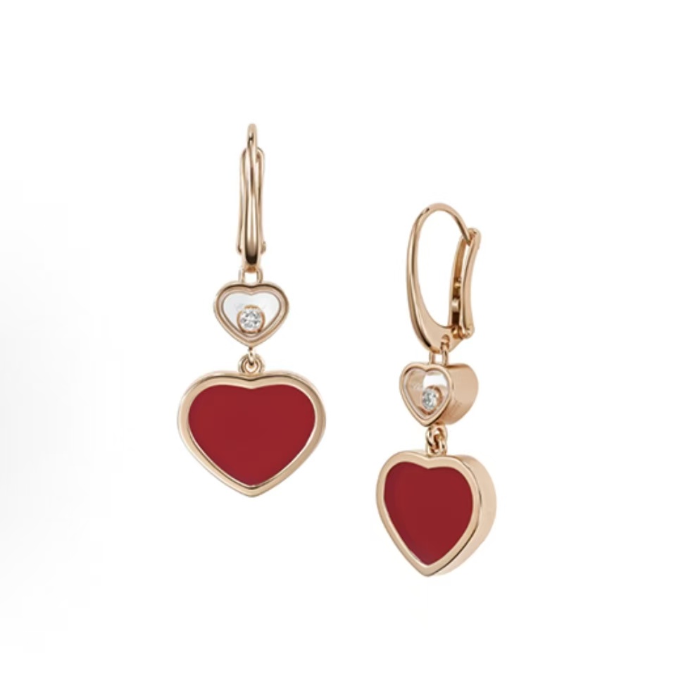 쇼파드 해피 하츠 K금 하트 이어링 여성