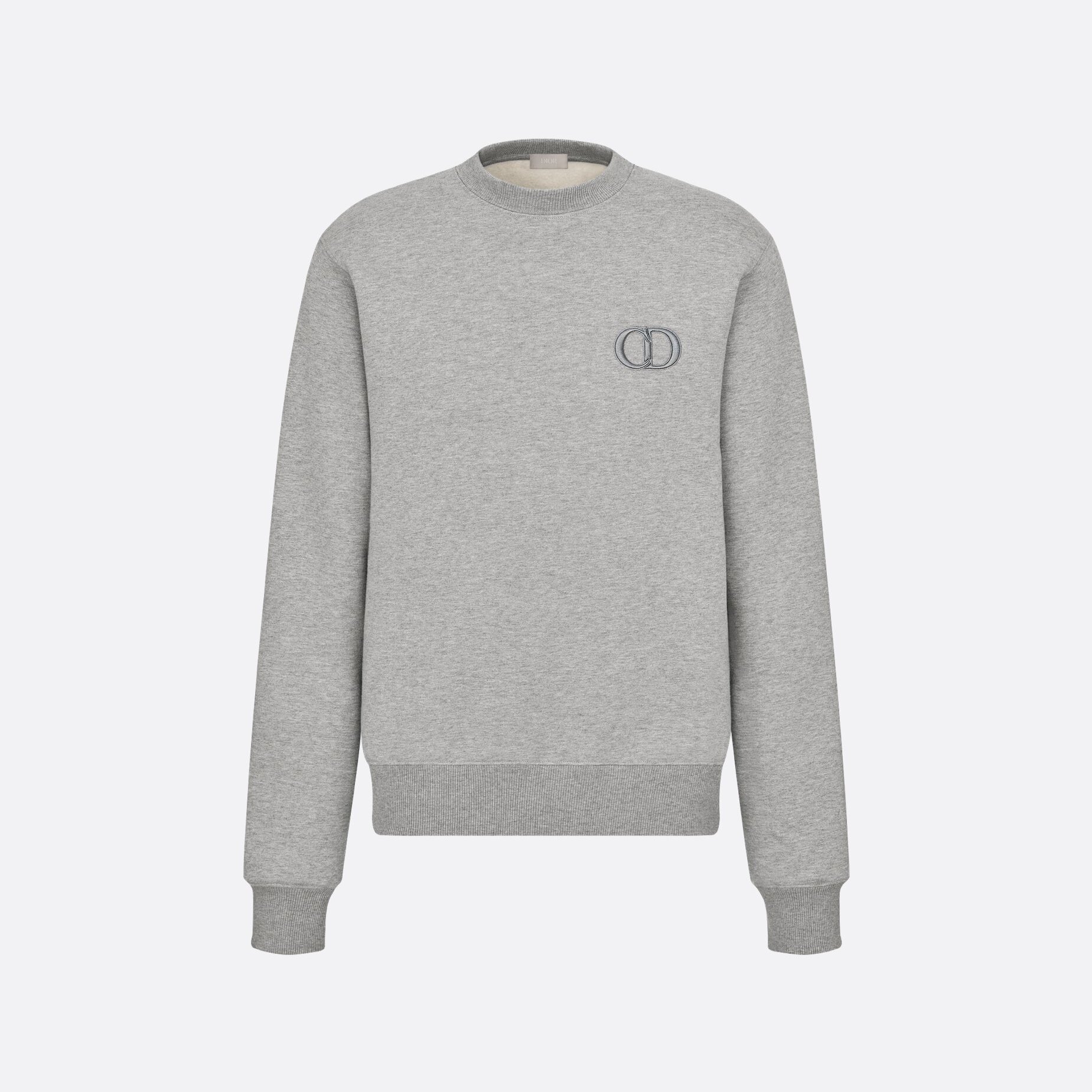 디올 에센셜 코튼 기모 CD 아이콘 자수 라운드넥 긴팔 맨투맨 남성용 그레이 (B+공장)