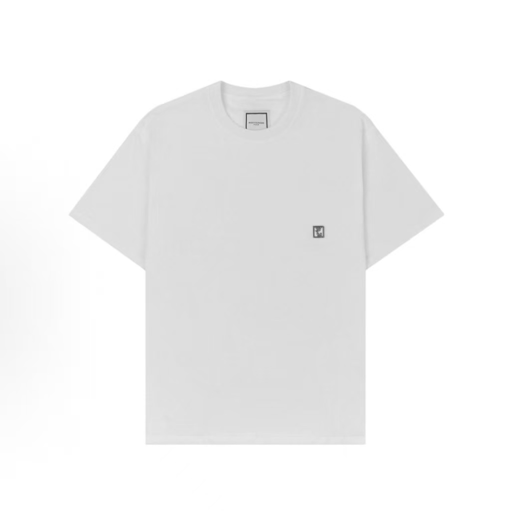 우영미 솔리드 라운드넥 반팔 티셔츠 남녀공용 화이트