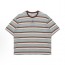 우영미 SS25 스트라이프 컴포트 미니멀 라운드넥 반소매 티셔츠 남성용 멀티컬러