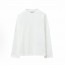 우영미 SS25 단색 캐주얼 라운드넥 긴팔 티셔츠 남성용 화이트