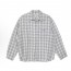 우영미 SS25 체크 컴포트 카라 긴팔 셔츠 남성 화이트