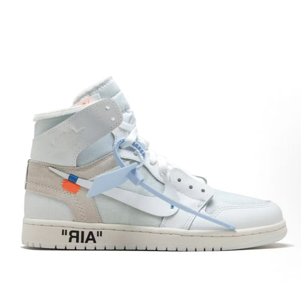 오프화이트 x 조던 1 하이 White The Ten 남성용 농구화 화이트/블루 (LJR공장)