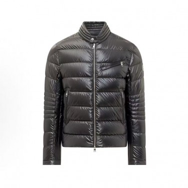 몽클레어 AUTHIE 컬렉션솔리드 화이트 구스다운 집업 하이넥 롱슬리브 패딩 자켓 블랙 (지이공장)