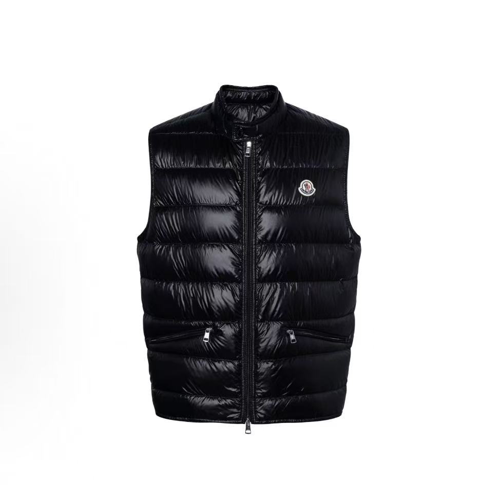 몽클레어 GUI 컬렉션 SS20 스키 시즌 클래식 유광 방수 솔리드 컬러 지퍼 경량 다운 베스트 블랙 (지이공장)