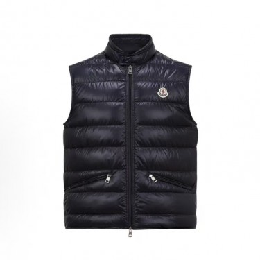 몽클레어 GUI 컬렉션 SS20 스키 시즌 클래식 유광 방수 솔리드 컬러 지퍼 경량 다운 베스트 블루 (지이공장)