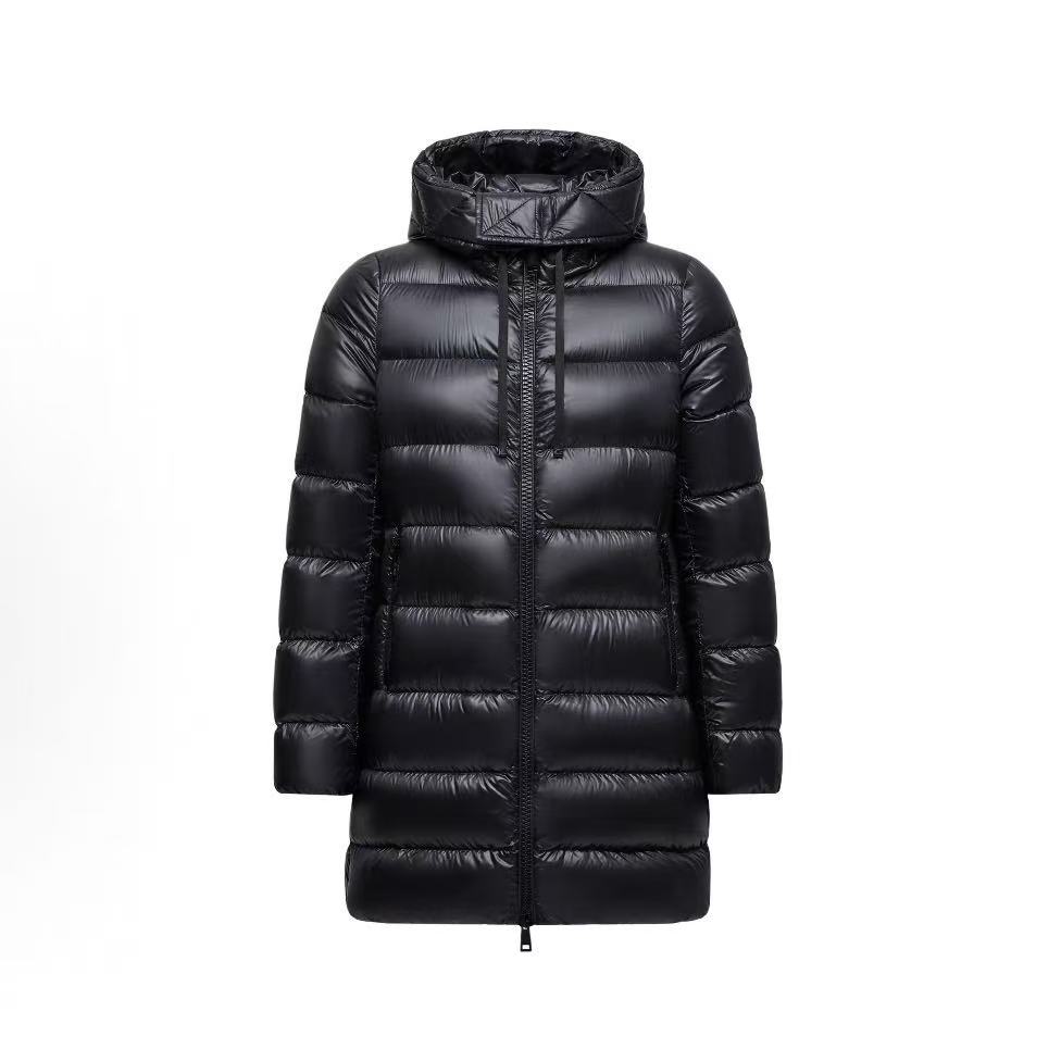 몽클레어 Suyen 시리즈 여성 미디 기장 구스다운 패딩 코트 블랙 (지이공장)