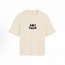 아미파리스 SS25 코튼 크로셰 로고 오버핏 반팔 티셔츠 크림 (탑아미공장)