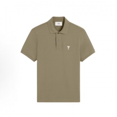 아미파리스 화이트 하트 자수 코튼 반팔 폴로셔츠 야계그린 (탑아미공장)