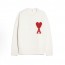 아미파리스 빅 하트 레드 로고 울 라운드 니트 아이보리 (탑아미공장)