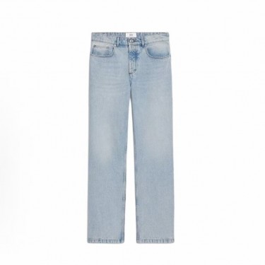 아미파리 워싱 캐주얼 스트레이트 데님 팬츠 연청색 (탑아미공장)