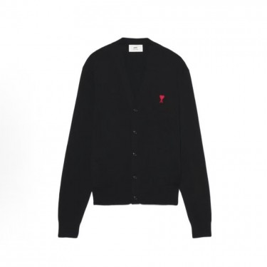 아미파리 SS22 스몰 하트 레드 라벨 로고 울 니트 남성용 블랙 (탑아미공장)