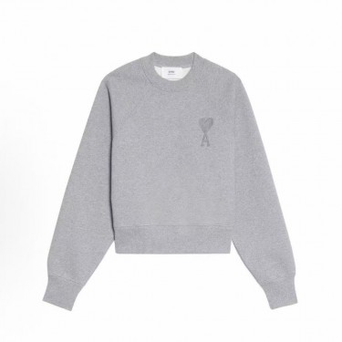 아미파리 FW22 하트 로고 자수 긴팔 스웨트셔츠 그레이 그레이 (탑아미공장)