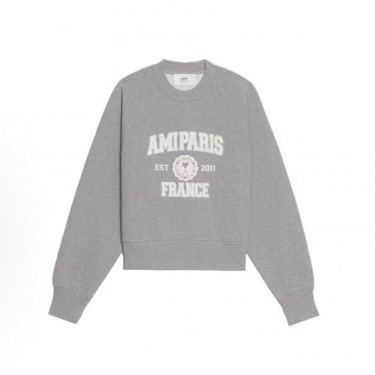 아미파리 FW22 레터링 로고 프린트 풀오버 맨투맨 그레이 (탑아미공장)