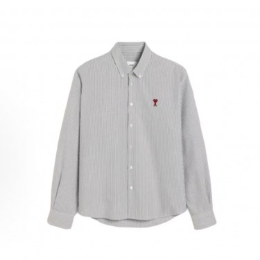 아미파리 SS24 레드 하트 스트라이프 긴팔 셔츠 블랙 화이트 (탑아미공장)