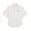 아미파리 단색 카라 버튼 로고 자수 하트 루즈핏 반소매 셔츠 화이트 (탑아미공장)