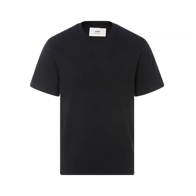 아미파리 SS24 야단 스타일 하트 그래픽 라운드넥 컴포트 반팔 티셔츠 블랙 (탑아미공장)