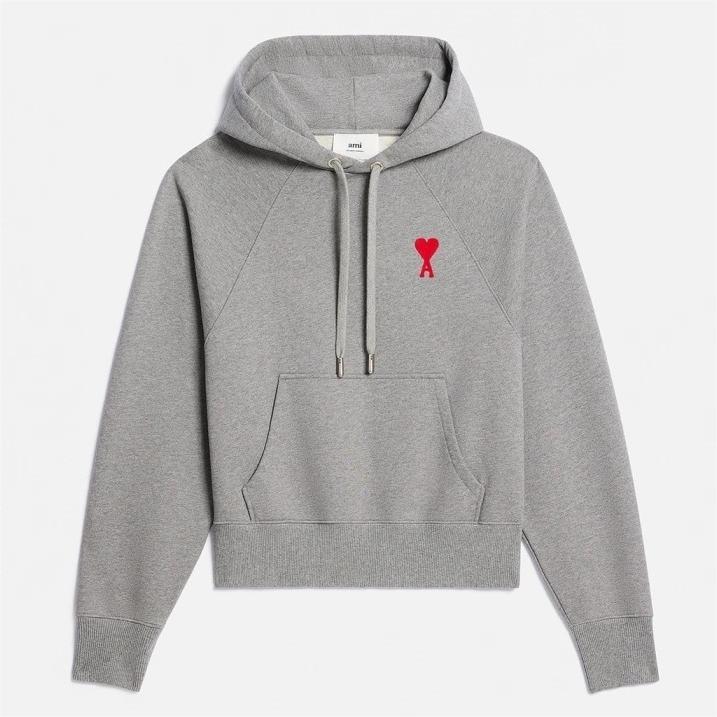 아미파리 SS23 로고 자수 솔리드 컬러 캐주얼 풀오버 스웨트셔츠 남성용 그레이 (탑아미공장)