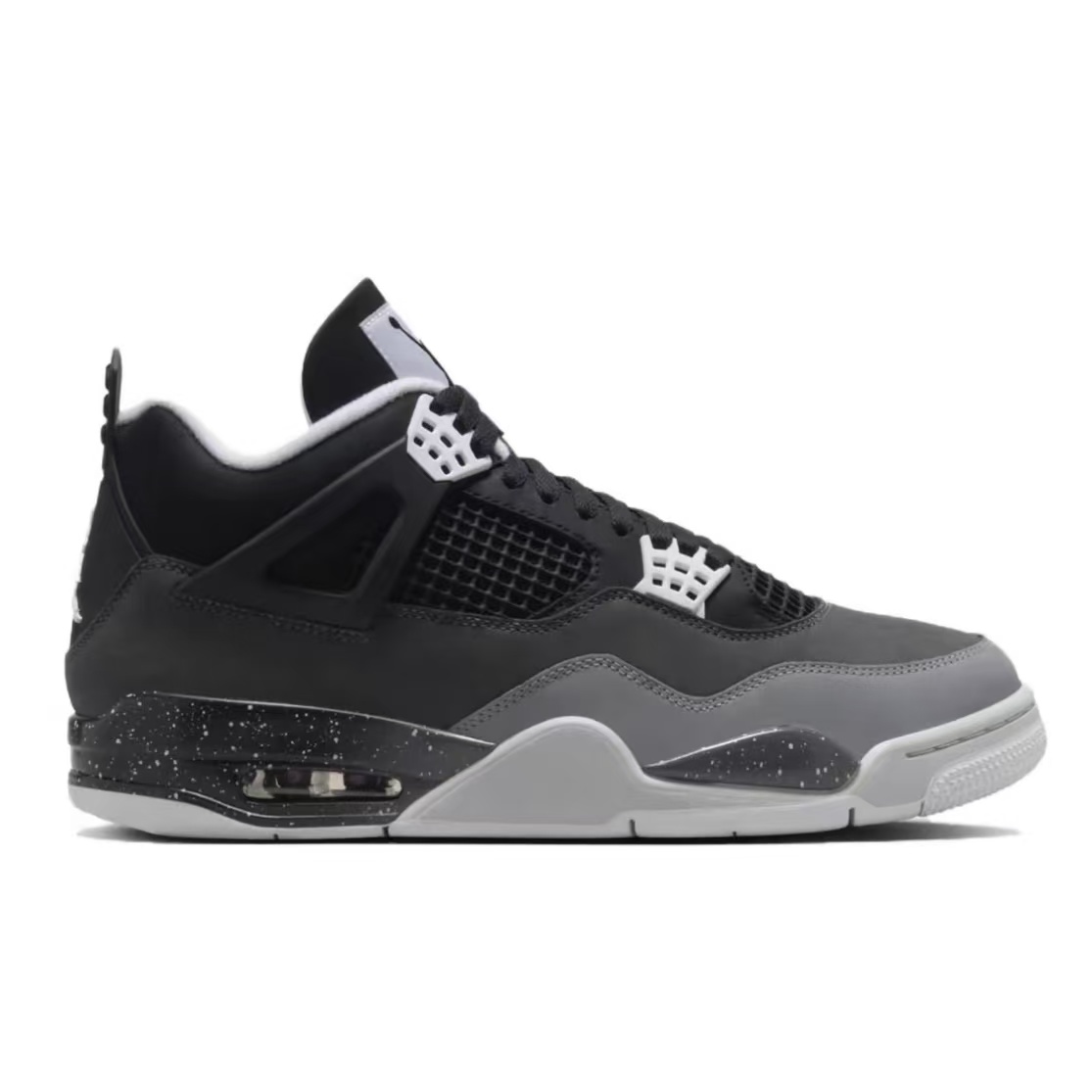 조던 에어 조던 4 미드탑 남성용 블랙 화이트 스니커즈 (LJR공장)
