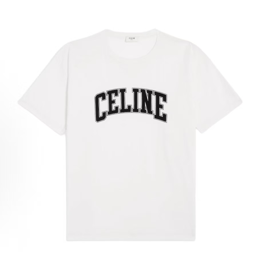 셀린느 FW25 루즈핏 라운드넥 반팔 티셔츠 남성용 화이트 (X공장)