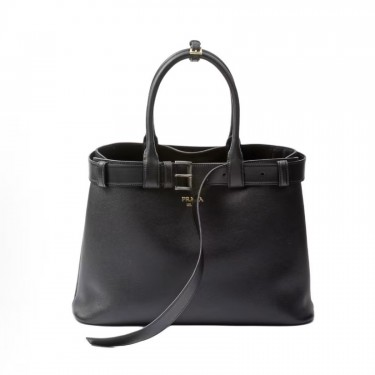 프라다 버클 엠보싱 레터링 로고 가죽 숄더크로스 토트백 라지 1BA416