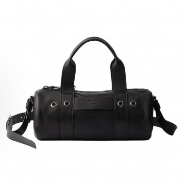 프라다 루트 프린트 레터링 로고 레더 토트백 미디엄 1BB161 블랙